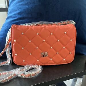 BADGLEY MISHKA Orange Quilted Women's Bag